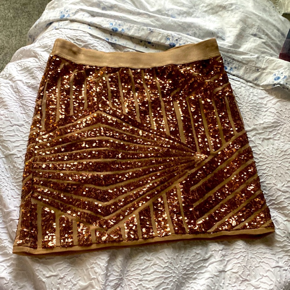 BCBG Maxazria RoseGold Sequin Skirt